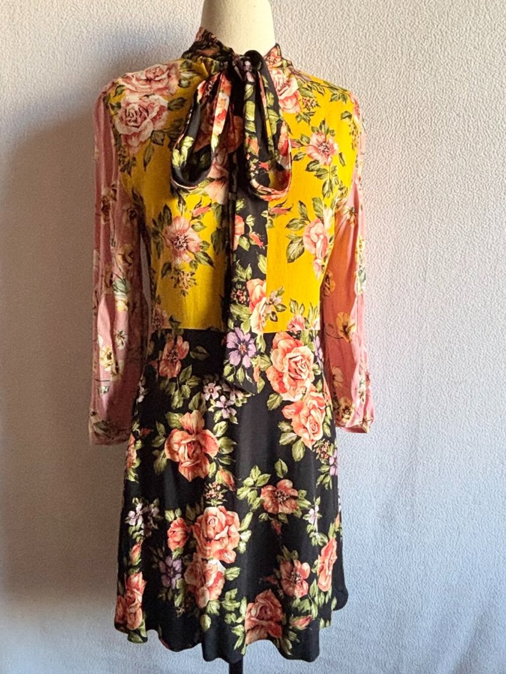 Zara Colorful Floral Boho Flare Skirt Mini Dress